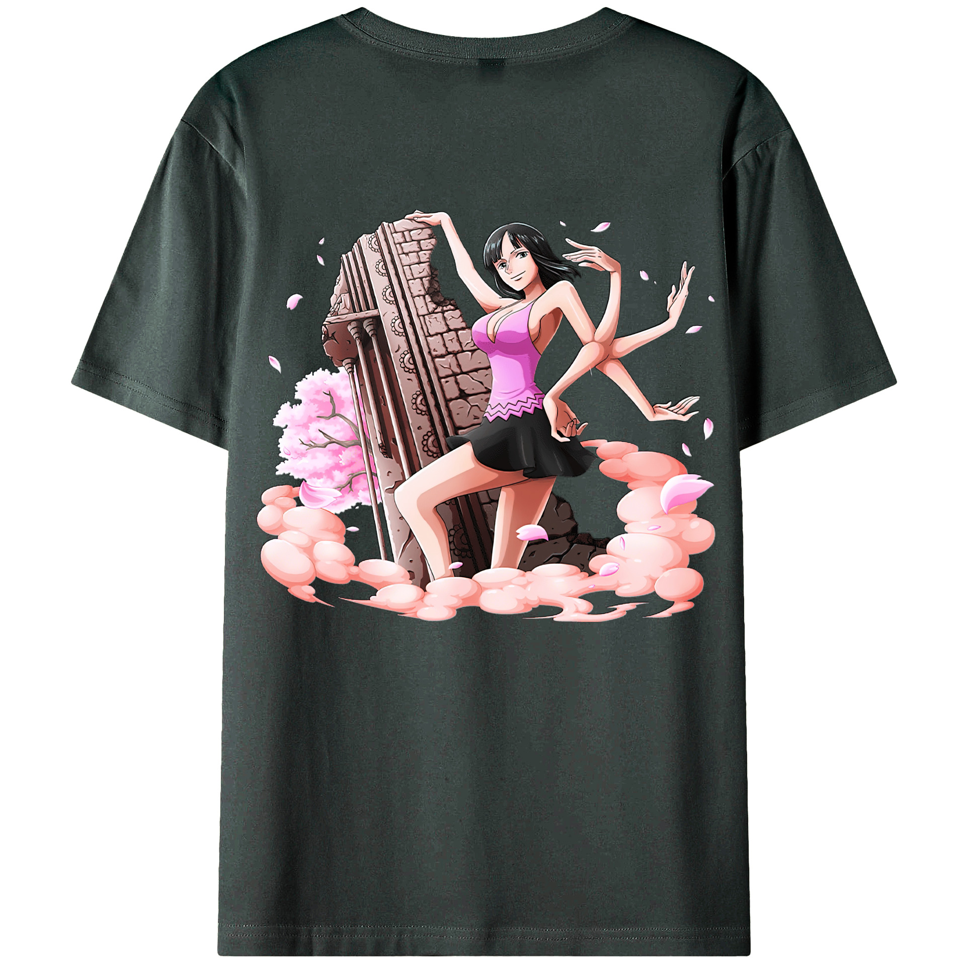 ワンピース ニコ・ロビン ONE PIECE Nico Robin 綿100％ メンズ半袖Tシャツ（バックプリント） 通気性